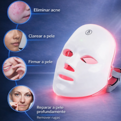 Máscara de terapia LED Facial 7 Cores SkinPulse Mask™ Rejuvenescimento e Firmeza da Pele - últimas unidades