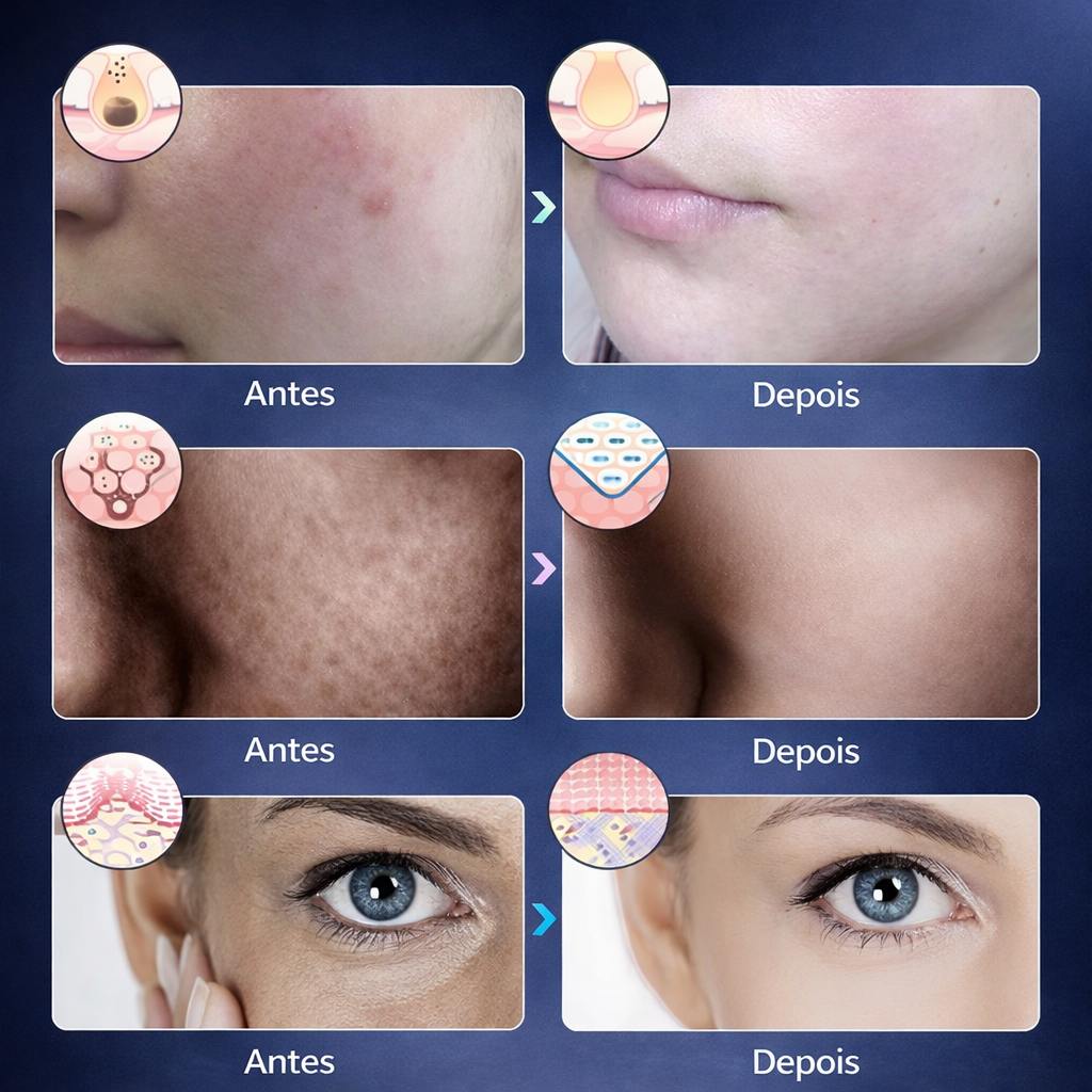 Máscara de terapia LED Facial 7 Cores SkinPulse Mask™ Rejuvenescimento e Firmeza da Pele - últimas unidades