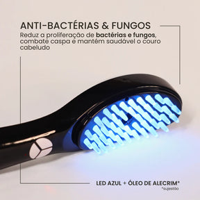 Escova Capilar Laser Vermelho E Azul Contra calvície 5 Niveis - Electric Led Massagem